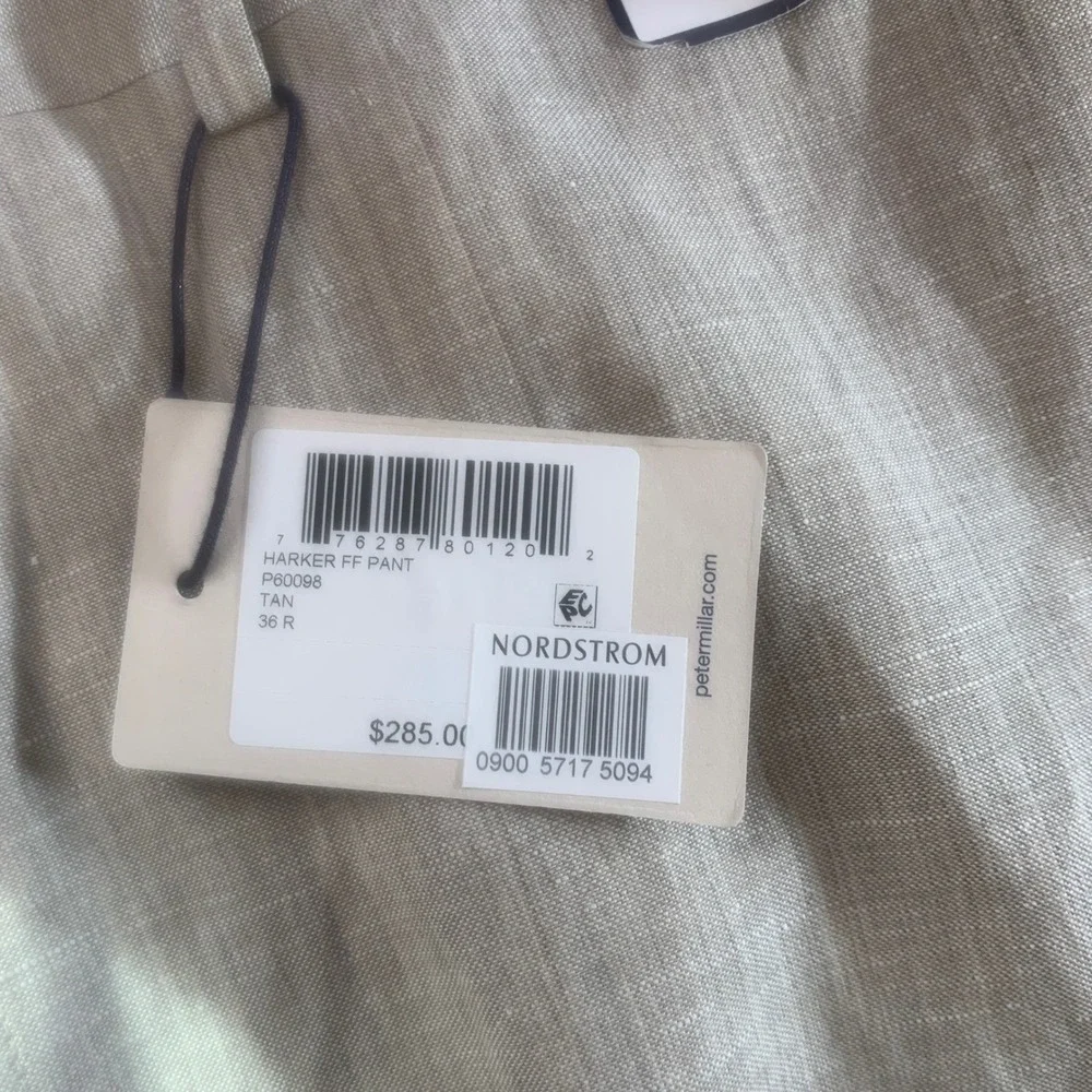 Peter Millar Harker Pant Mens 36R Beige NEW Wool Linen Blend Trousers $285